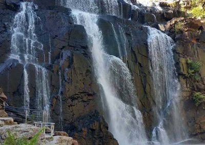 The iconic Mackenzie Falls in the Grampians – a must-see natural wonder just a short drive from Stawell Grampians Gate C&C Park.