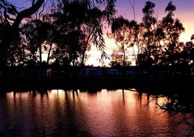 Golden skies reflecting on calm waters—another dreamy sunset at Stawell Grampians Gate C&C Park. Nature knows how to put on a show here.
